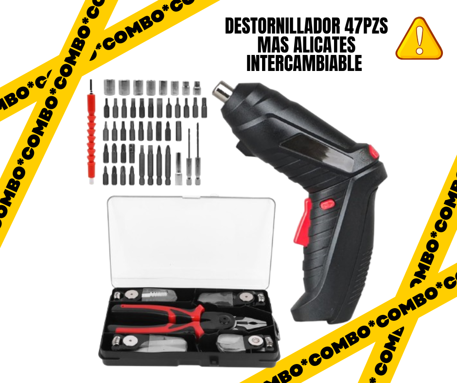 Destornillador 47pz mas Alicates Interc